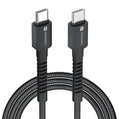 Portronics Konnect X 60W Type C to Type C Unbreakable Nylon Braided Cable at ₹139