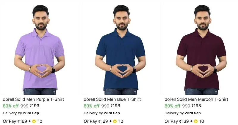 Dorell Men's T-Shirts at ₹193