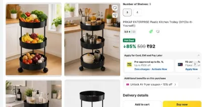 PRIKAP ENTERPRISE Plastic Kitchen Trolley at ₹92