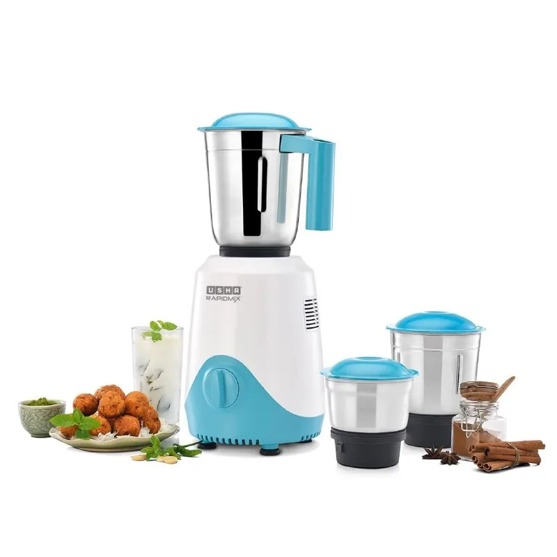 USHA Rapidmix 500-Watt Copper Motor Mixer Grinder With 3 Jars And 2 Years Product Warranty & 5 Years Motor Warranty at ₹2,199