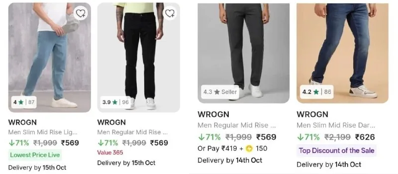 WROGN Jeans at ₹599