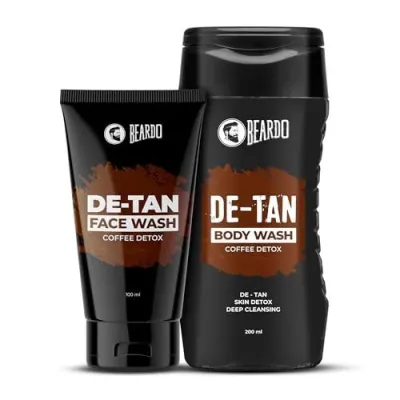 Beardo Detan Combo For Men (Set of 2) | Detan Body Wash & Detan Face Wash with Powerful Coffee Extract for Tan Removal | Hydrates & Exfoliat at ₹175