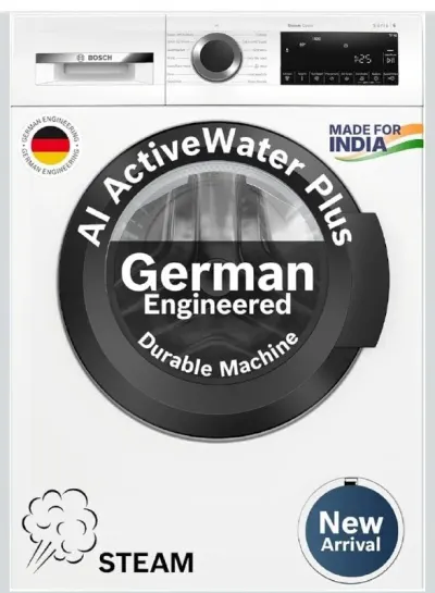 Bosch 8 kg 5 Star Front Load Fully-Automatic Washing Machine, AI ActiveWater, 15 Wash Programs at ₹23,990