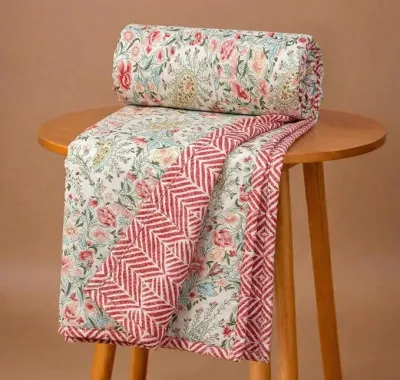 VAS COLLECTIONS Cotton AC Blanket for Single Bed (152 x 225 cm) | Reversible Soft Lightweight All-Season Blanket | Skin-Friendly & Breathabl at ₹376