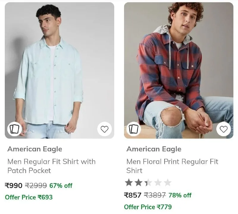 American Eagle Min 50%, CLARKS Min 60%