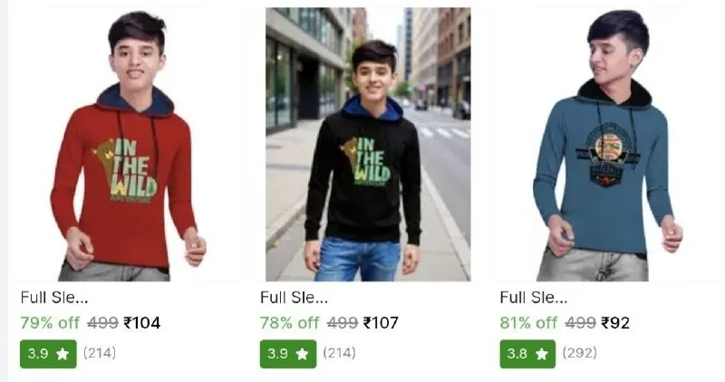 Hoded Sweatshirt from ₹92