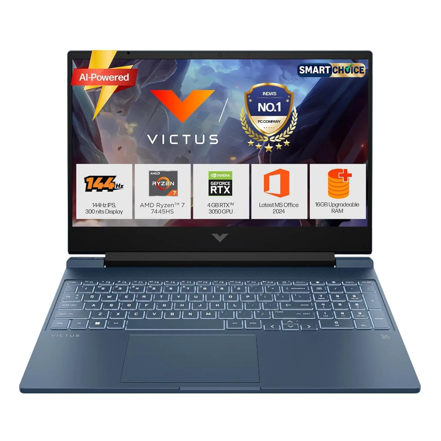 HP Victus Gaming Laptop, 15.6", 144Hz, 16GB, 512GB, 2.29kg Solid at ₹92,740