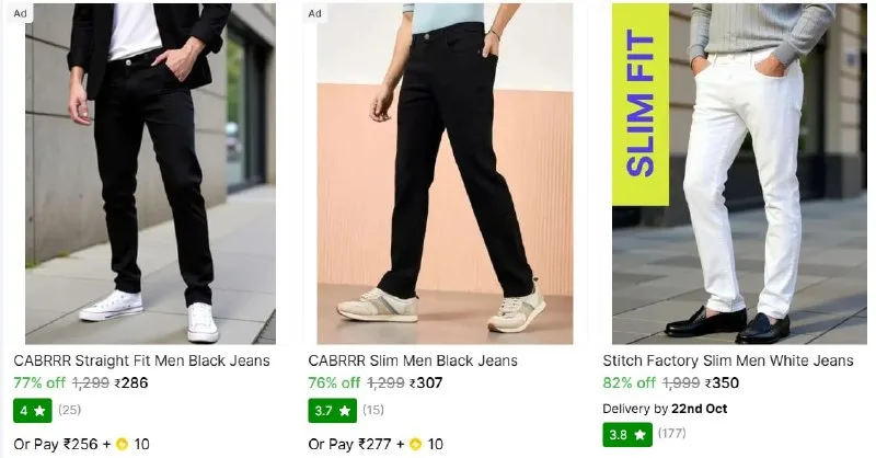 Men's Jeans from ₹286