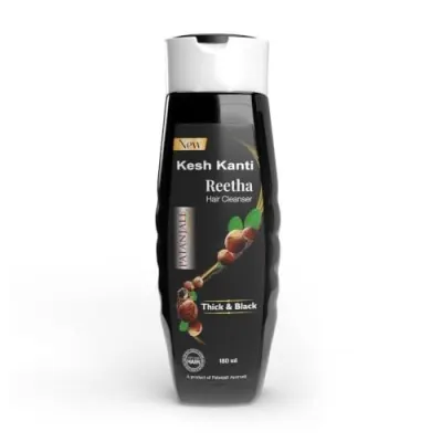 Patanjali Kesh Kanti Reetha Shampoo Hair Cleanser 180ml - Natural Reetha Soapnut Hair Fall Control Shampoo | Suitable for All Hair Types | F at ₹51