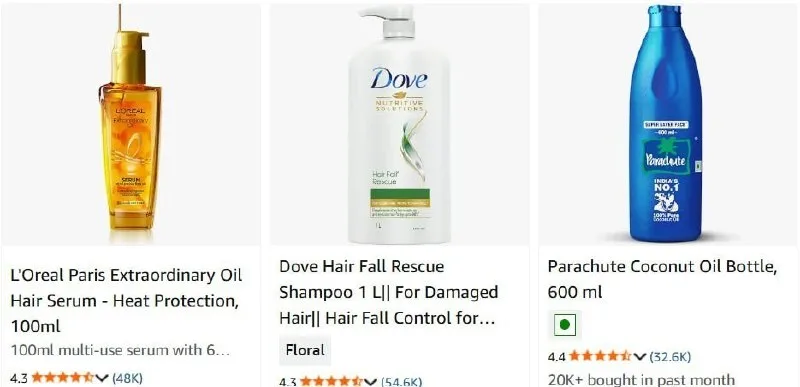 Min. 60% off | Loreal paris, Parachute & more
