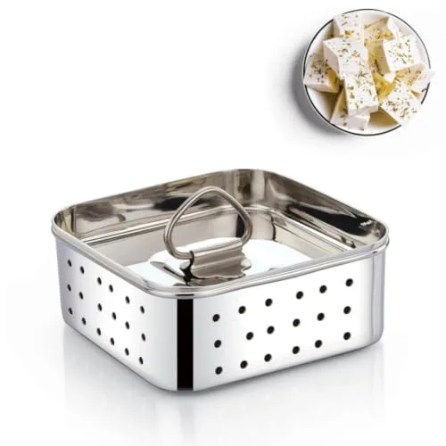 Ladiosa® Paneer Mould - 550ML Sprout Maker Paneer Maker Steel Tofu Steel Container Sprouts Maker Paneer Maker Strainer Stainless Steel Panee at ₹319