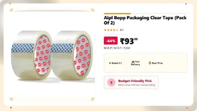 Aipl Bopp Packaging Clear Tape (Pack Of 2) at ₹93