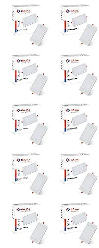 Bajaj IVORA LED Panel 9W NDL Natual Daylight Square (Pack of 10) at ₹807