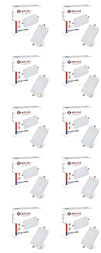Bajaj IVORA LED Panel 9W NDL Natual Daylight Square (Pack of 10) at ₹807