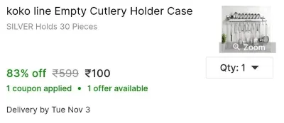 Koko Line Empty Cutlery Holder Case at ₹100