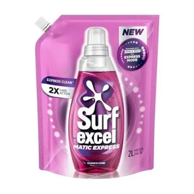 Surf Excel Matic Express Liquid Detergent | Express Clean with 2X Care Action 2ltr pouch at ₹274