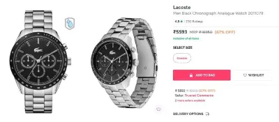 Lacoste Chronograph Watch at ₹5,593