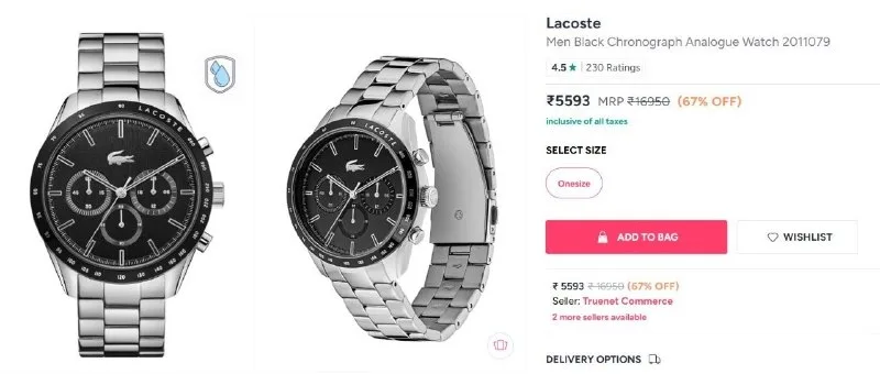 Lacoste Chronograph Watch at ₹5,593