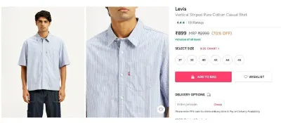 Levis Shirt at ₹899