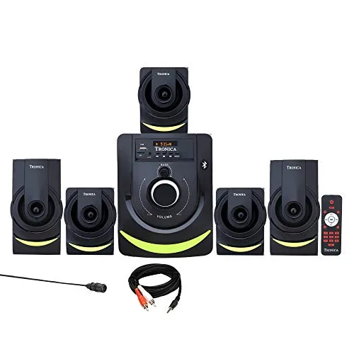 TRONICA Version:1 Atom Series LED Spectrum 5.1 Home Theater System with Bluetooth/SD Card/Pen Drive/FM/AUX Support & Remote (5.1) at ₹1,903