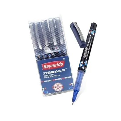 Reynolds TRIMAX RollerBall Pen SET - 5 PENS BLUE | ROLLER BALL PEN FOR WRITING | PEN FOR STUDENTS & OFFICE STATIONERY | 0.5 mm TIP SIZE at ₹163