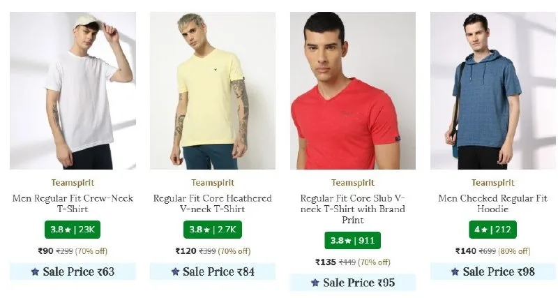 TeamSpirit Clothing from ₹90