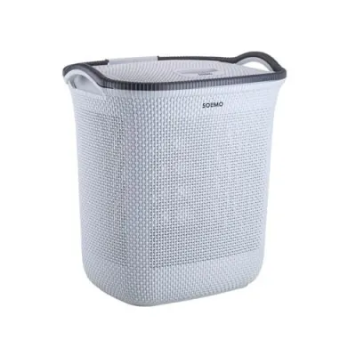 Solimo Honey comb Laundry Basket - Small- 42 Litres - 45 cm x 36 cm x 50 cm | Light grey at ₹739