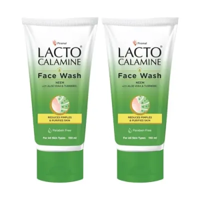 Lacto Calamine Neem Face Wash With Aloe Vera & Turmeric | 150ml each- Pack of 2 | Niacinamide & Salicylic Acid Face Wash | Facewash Reduces  at ₹174