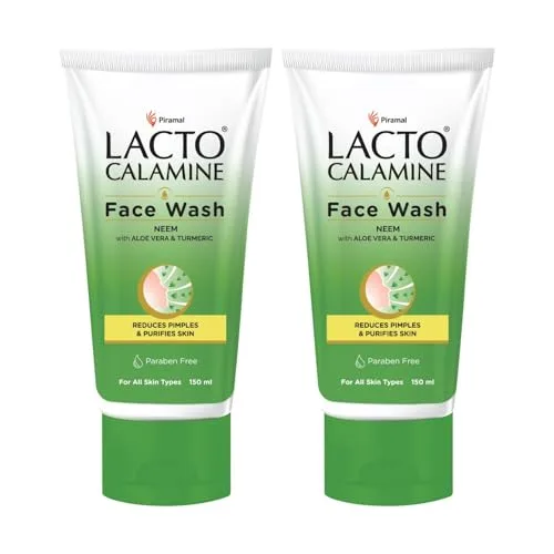 Lacto Calamine Neem Face Wash With Aloe Vera & Turmeric | 150ml each- Pack of 2 | Niacinamide & Salicylic Acid Face Wash | Facewash Reduces  at ₹174