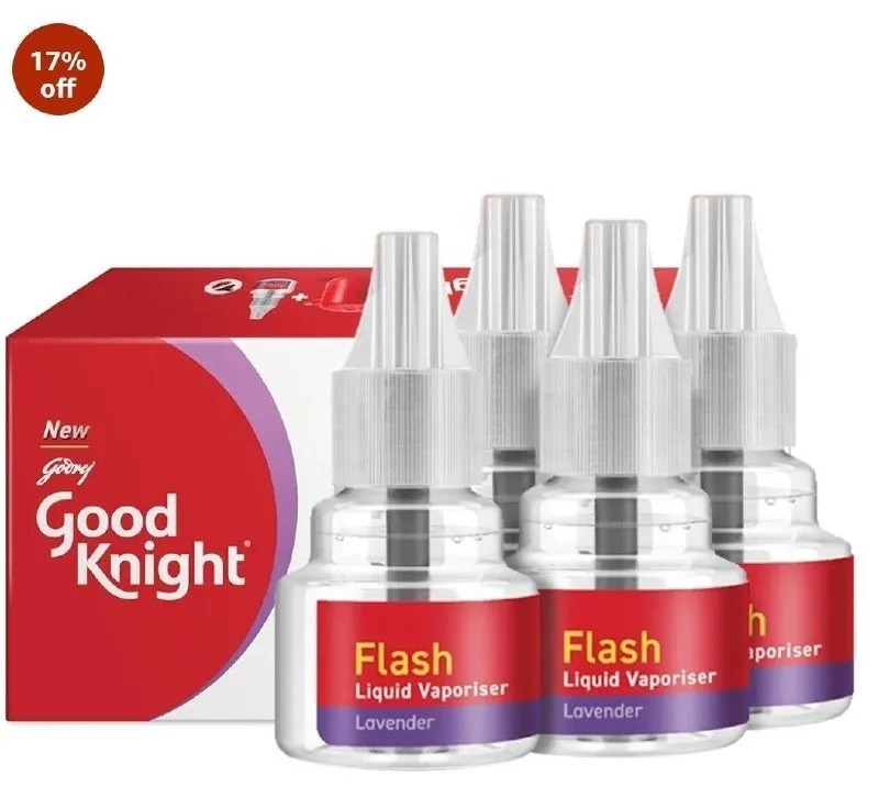 Good Knight Flash Liquid Vaporiser | Pack Of 4 (45ml Each) at ₹279