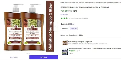 Shikakai Hair Shampoo With Conditioner 2L at ₹245