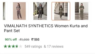 Women Kurta Pant Set at ₹186