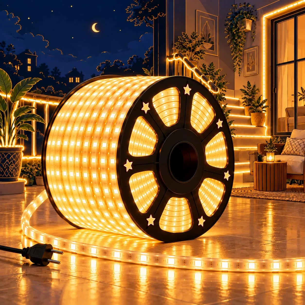 Desidiya LED Rope Light 100 Meter Warm White at ₹1,999