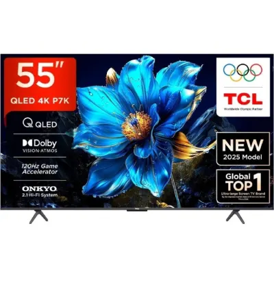 TCL P7K 139 cm (55 inch) QLED Ultra HD (4K) Smart Google TV with Dolby Vision- Atmos 35W | ONKYO 2.1ch with Subwoofer| Game Master at ₹32,249