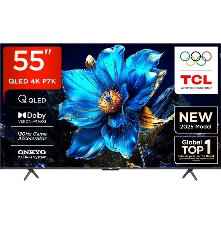 TCL P7K 139 cm (55 inch) QLED Ultra HD (4K) Smart Google TV with Dolby Vision- Atmos 35W | ONKYO 2.1ch with Subwoofer| Game Master at ₹32,249