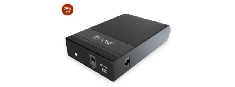 EVM Mini UPS for Router | 12V WiFi Power Backup | 4000mAh Battery | Up to 3 Hours Backup | Zero Lag Switching