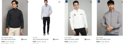 Min. 70% Off On Fort Collins & more branded jackets Starting From ₹499