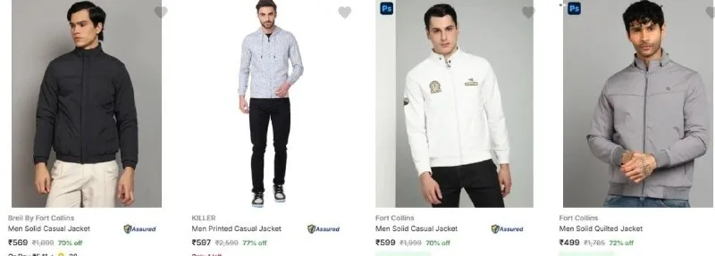 Min. 70% Off On Fort Collins & more branded jackets Starting From ₹499