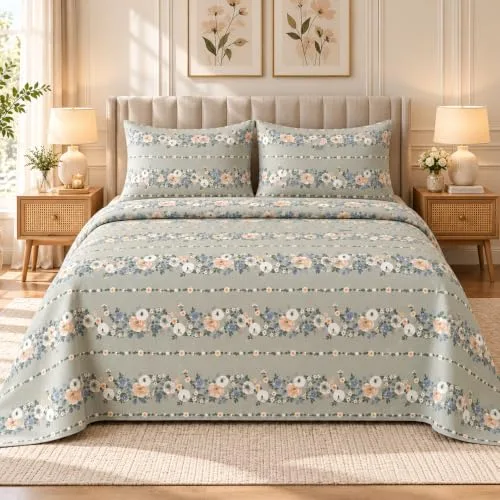 BSB HOME 240 TC Premium Floral Printed Double Bedsheet with at ₹199