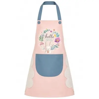 Rabbit Floral Kitchen Apron with Side Hand Wipes and Front P at ₹199