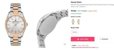 Daniel Klein Women Round Dial & Bracelet Style Straps Quartz Analogue Watch DK.1.13340-5 at ₹2,160