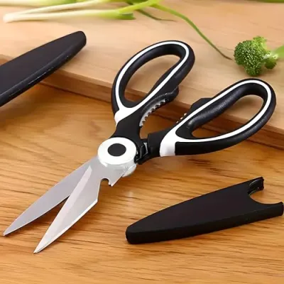 JIALTO Multipurpose Kitchen Scissors For Home & Gardening Needs|High Grade Stainless Steel Blades|Precision Ground Edge|K024| BLACK at ₹147