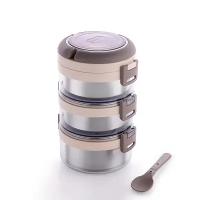 Ganesh Stainless Steel 3 Layer Portable Lunch Box (1100ml) at ₹459