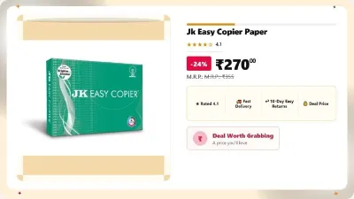 JK Easy Copier Paper | A4 Size | 70 GSM | 500 Sheets at ₹270