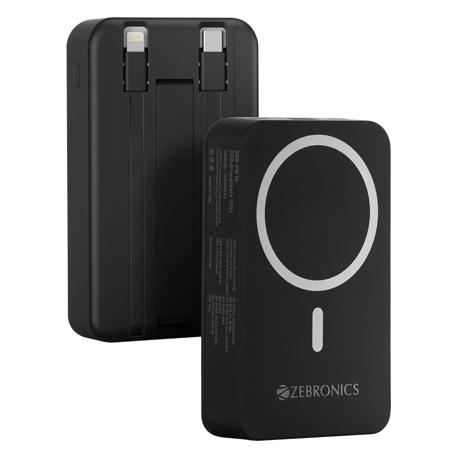 Zebronics 10000mAh MagSafe Wireless Power Bank at ₹1,199