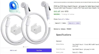 POIO By POIO 2 Pcs Health Faucet - Jet Spary at ₹213