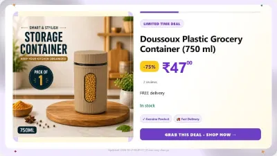 Doussoux Plastic Grocery Container (750 ml) at ₹47