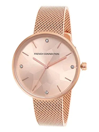 French Connection Women's Bisous Analog Watch Rose Gold Strap-FCN00015A at ₹2,085