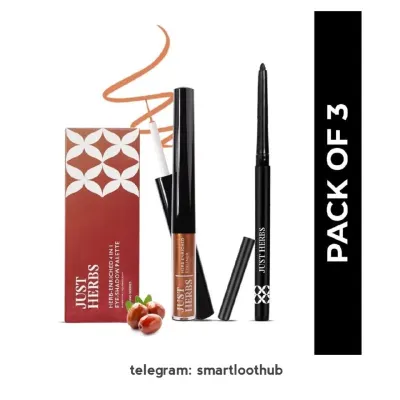 Just Herbs Eye Glam Essentials Pack Of 3 | Eye Shadow, Eyeliner, Kajal at ₹150