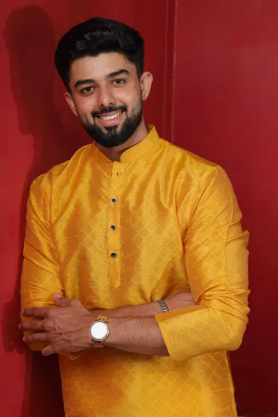 Men's Block Print Straight Kurta at ₹432